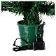 Christmas tree with 12 RGB LEDs and optical fibres, h 24 in, green PVC, indoor s7