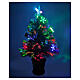 Árbol Navidad 12 LED RGB fibras ópticas h 60 cm pvc verde int s3