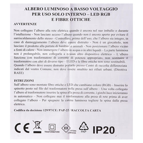 Weihnachtsbaum aus PVC mit Glasfaserbeleuchtung und 12 LED RGB, 60 cm, für Innenbereich 9