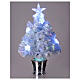 Christmas tree with 12 RGB LEDs and optical fibres, h 24 in, white PVC, indoor s2