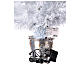 Christmas tree with 12 RGB LEDs and optical fibres, h 24 in, white PVC, indoor s7
