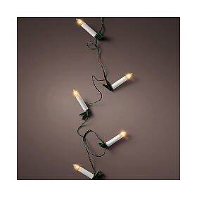 Lighting chain of 30 white warm LED candles with clips, steady light, indoor