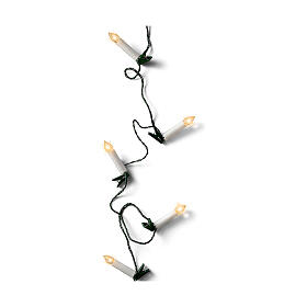Lighting chain of 30 white warm LED candles with clips, steady light, indoor