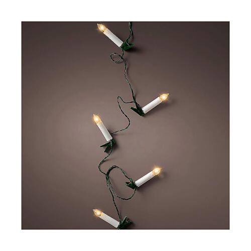 Lighting chain of 30 white warm LED candles with clips, steady light, indoor 1