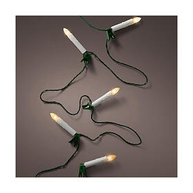 Lichterkette, 16 LED-Kerzen, Weihnachtsbaum, Innen/Außen, 6 m, warmweiß