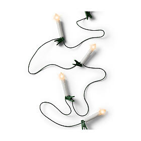 Lighting chain of 16 white warm LED candles with clips, 6 m, indoor/outdoor