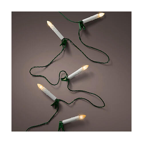 Chaîne 16 bougies LED blanc chaud avec pince lumière fixe pour intérieur/extérieur 1