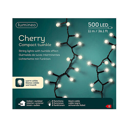 Lichterkette Cherry Compact Twinkle – 500 warmweiße LEDs, für Innen- und Außenbereich, 11 m 4