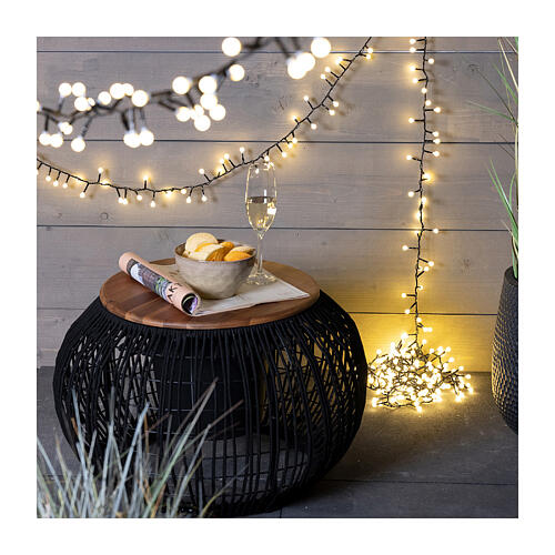 White string lights cord 500 warm white LEDs for int ext 11 m 2