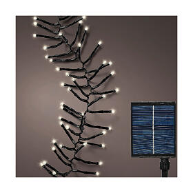 Luz Navidad 1128 LED cluster twinkle intermitentes panel solar 10 m