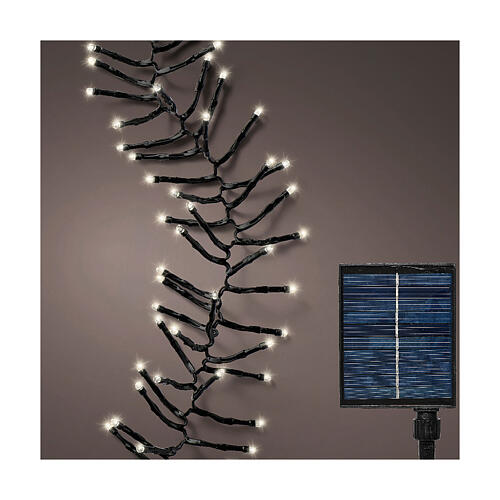 Luz Navidad 1128 LED cluster twinkle intermitentes panel solar 10 m 1