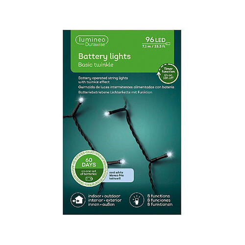 Lichterkette, 96 LEDs, kaltweiß, 7 m, Innen/Außen, mit Blinkfunktion 4