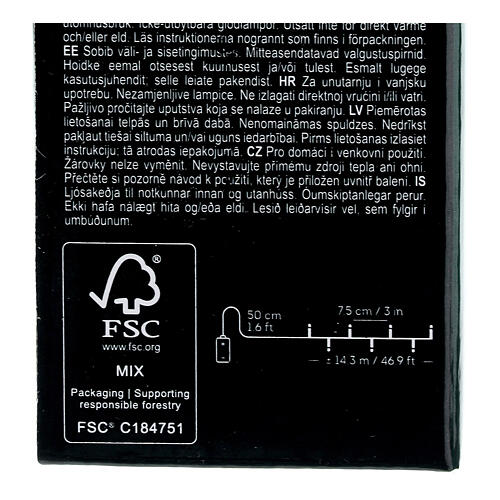 Łańcuch świateł z bateriami, 14 m, z 192 diodami LED, biały zimny 5