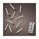 Set 10 candele LED clip dorata bianco caldo telecomando 14 cm uso int s1