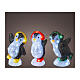 Pinguino 20 led bianco freddo decori verdi batteria s2