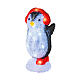 Pinguin mit roten Ohrenschützern, Lichtfigur, 20 kaltweiße LEDs, aus Acryl, 20 cm, für Innen- und Außenbereich s1