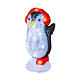 Christmas penguin 20 LED red acrylic earmuffs battery internal and external h 20 cm s1