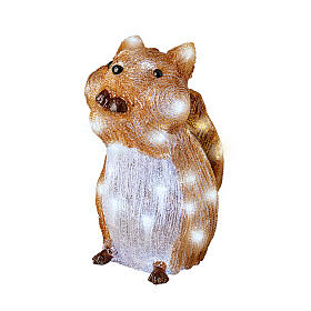 Christmas squirrel, 40 battery-powered LED lights, indoor/outdoor acrylic decoration, h 10 in