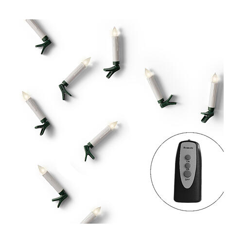 Candele LED albero 10cm bianco caldo con telecomando  10pz-494521