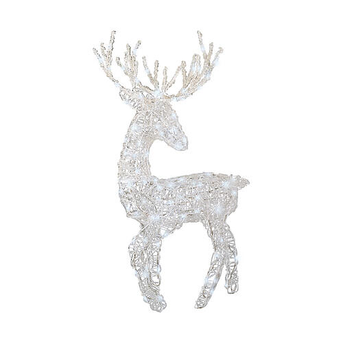 Reindeer with 100 cold white LED lights, flexible acrylic, indoor/outdoor, 37 in 2