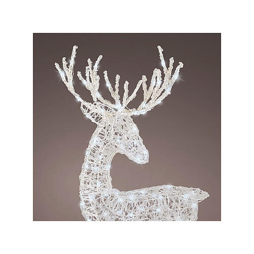 Reindeer with 100 cold white LED lights, flexible acrylic, indoor/outdoor, 37 in 3