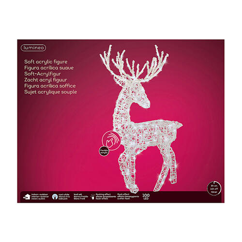 Christmas reindeer acrylic flexible 100 LEDs cold white 94 cm int 4