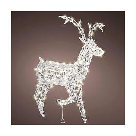 Reindeer with 120 warm white LED lights, flexible acrylic, indoor/outdoor, 46 in