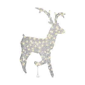 Reindeer with 120 warm white LED lights, flexible acrylic, indoor/outdoor, 46 in