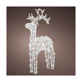 Reindeer with 120 cold white LED lights, flexible acrylic, indoor/outdoor, 46 in