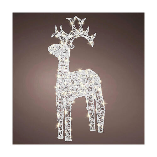 Reindeer with 120 cold white LED lights, flexible acrylic, indoor/outdoor, 46 in 1