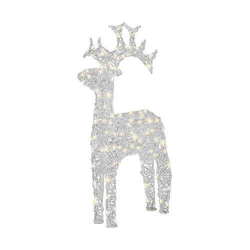 Reindeer with 120 cold white LED lights, flexible acrylic, indoor/outdoor, 46 in 2
