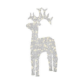 Christmas reindeer decoration flexible acrylic 120 warm white LEDs 116 cm