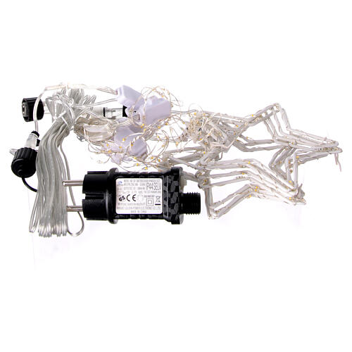 Lichtervorhang mit Sternen – 156 warmweiße Micro-LEDs, 8 Leuchtprogramme, 120 cm, für Innen und Außen, verlängerbar 5