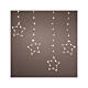 Curtain of warm white stars, 156 micro LEDs, 8 light plays, 47 in, indoot/outdoor, extensible s1