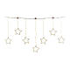 Cortina estrellas blanco cálido 156 microled 8 juegos luz 120 cm int ext prolongable s3