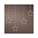 Curtain of classic warm stars, 156 micro LEDs, 8 light plays, 47 in, indoot/outdoor, extensible s1