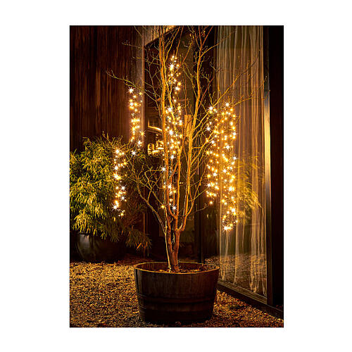 Cascada luces navideñas blanco clásico 480 LED cluster twinkle 8 juegos int ext 2 m 3