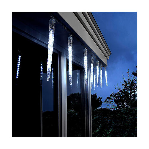 Lichtervorhang mit Eiszapfen, 12 LEDs, für innen und außen 2