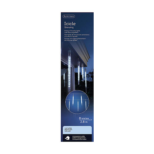 Lichtervorhang mit Eiszapfen, 12 LEDs, für innen und außen 4
