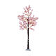 Albero illuminato fiori rosa 180 LED bianco caldo int est 180 cm s4