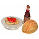 Piatto bottiglia pane 3pz presepe Napoli h max 2 cm s2