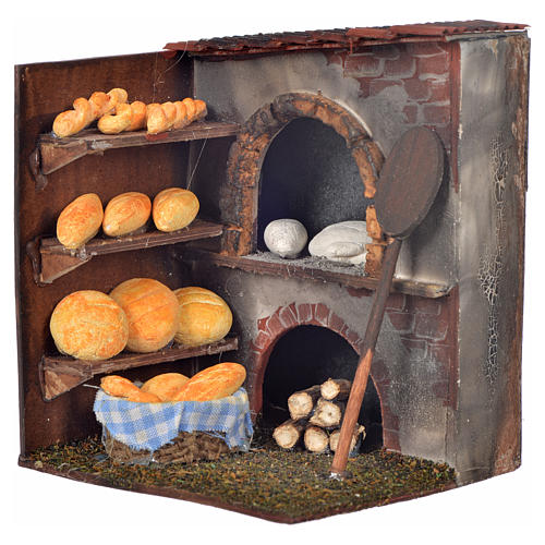 Neapolitan Nativity scene accessory, oven with bread 10x9x8cm 1