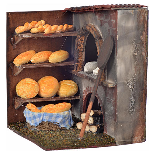 Neapolitan Nativity scene accessory, oven with bread 10x9x8cm 2