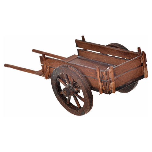Mini charrette en bois crèche Napolitaine 4x12x5 cm 2