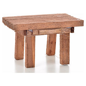 Table en bois, miniature crèche 8,5x6x5,5 cm