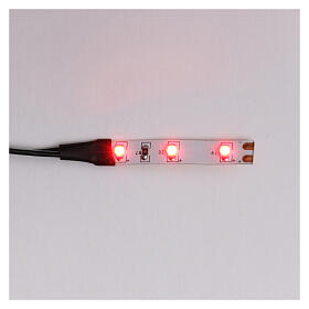 Fita 3 lâmpadas LED luz vermelha para artigos da linha Frisalight - 0,8x4 cm