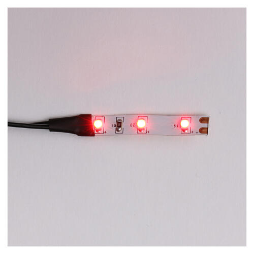 Fita 3 lâmpadas LED luz vermelha para artigos da linha Frisalight - 0,8x4 cm 1
