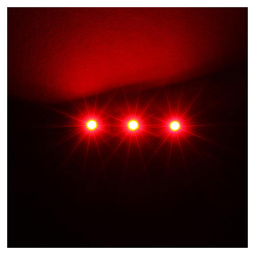 Fita 3 lâmpadas LED luz vermelha para artigos da linha Frisalight - 0,8x4 cm 2