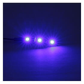 Tira de 3 LED cm. 0.8x4 cm. azul Frisalight
