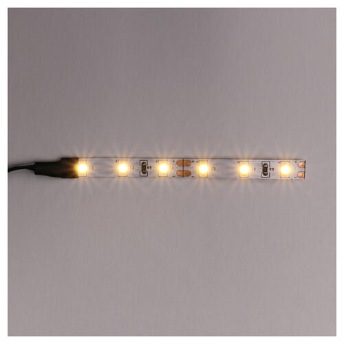Fita 6 lâmpadas LED luz branca quente para artigos da linha Frisalight - 0,8x8 cm 1